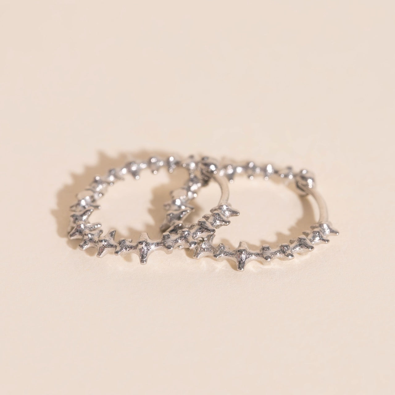 Spiky Huggie Hoop Earrings