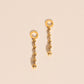 Beaded Metal Chain Chunky Huggie Hoop Charms