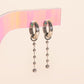 Beaded Metal Chain Chunky Huggie Hoop Charms