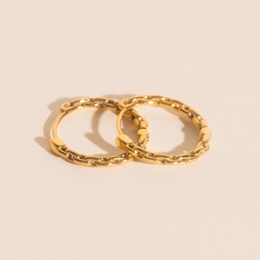 Chain Huggie Hoop Earrings