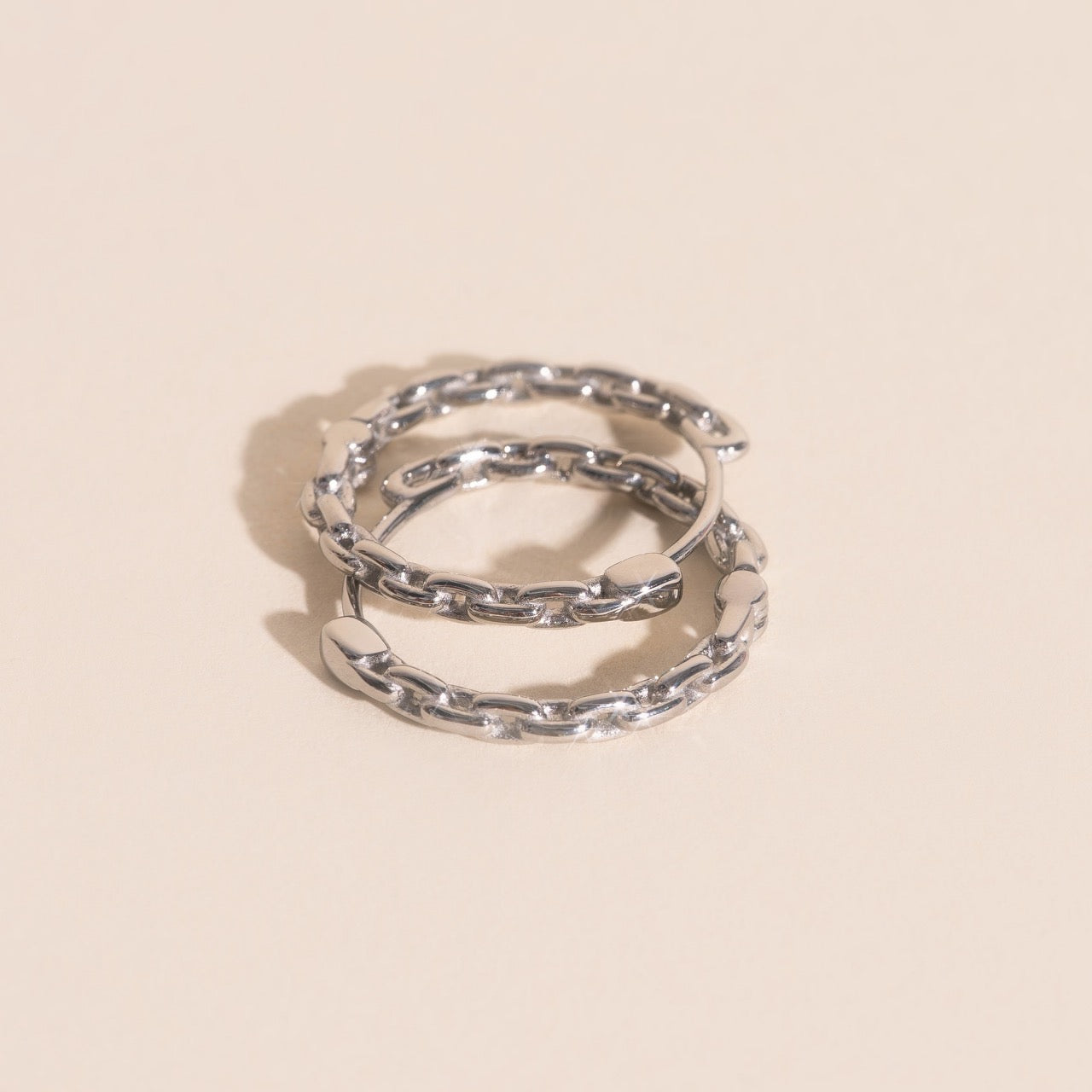 Chain Huggie Hoop Earrings