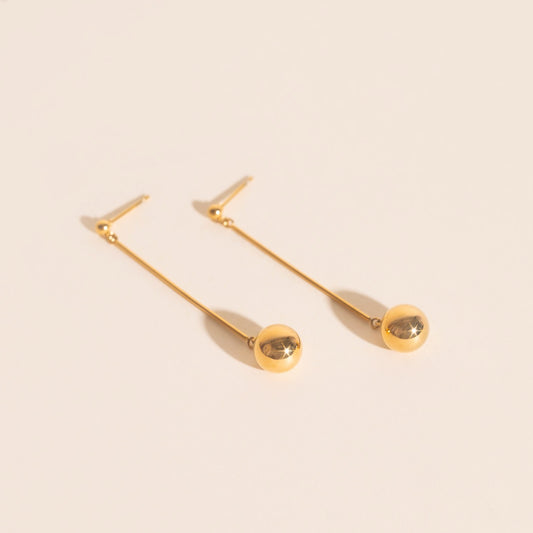Ball Hammered Bar Stud Earrings