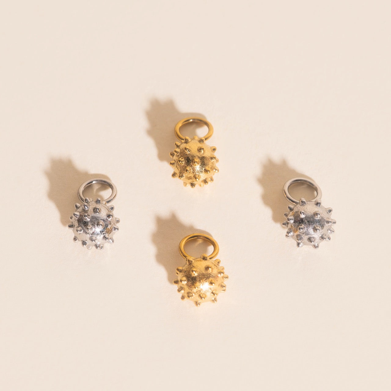 Spike Ball Chunky Huggie Hoop Charms