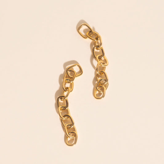Long Chain Chunky Huggie Hoop Charms