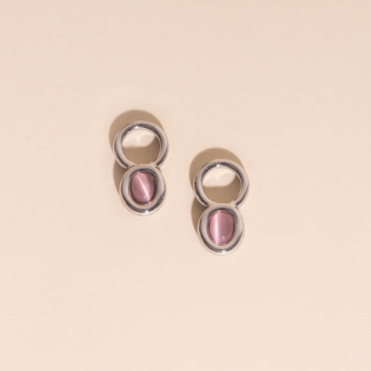 Stone Chunky Huggie Hoop Charms