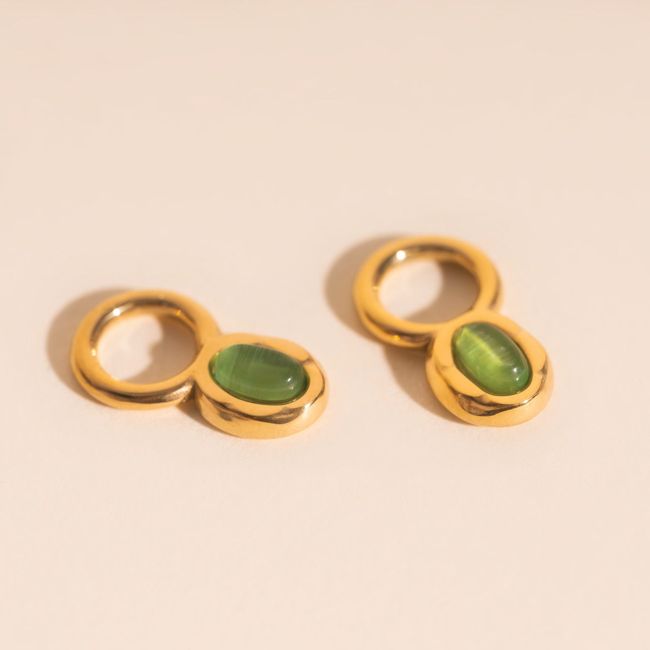 Stone Chunky Huggie Hoop Charms