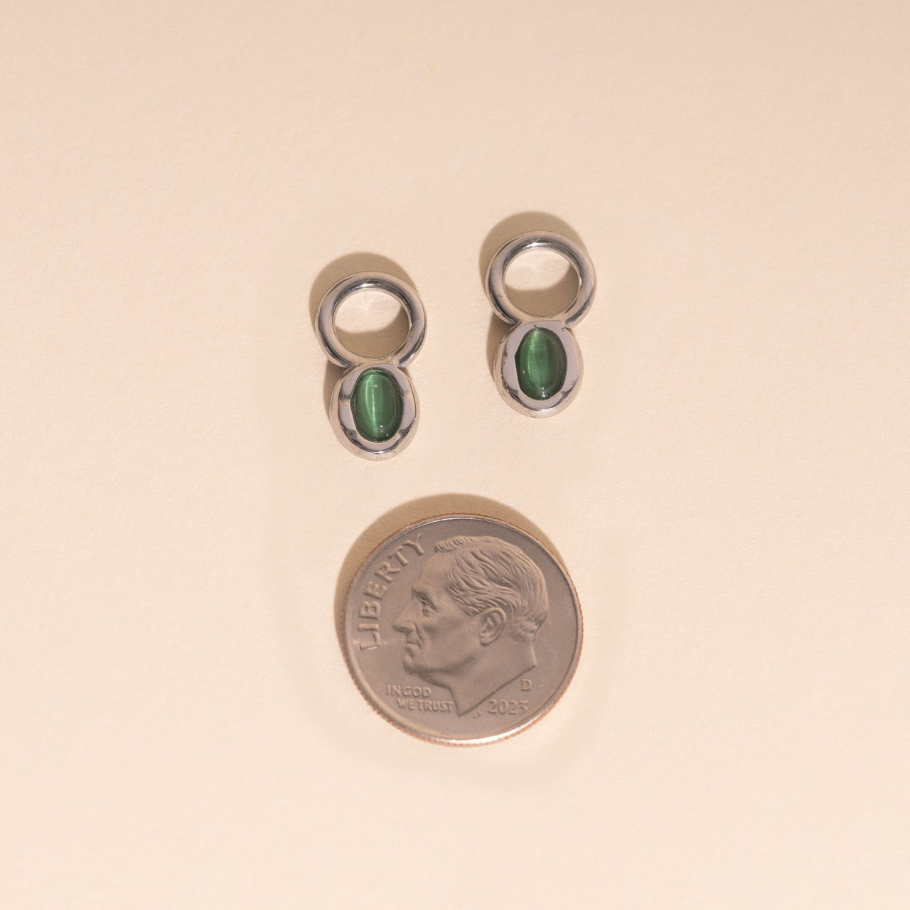 Stone Chunky Huggie Hoop Charms