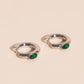 Emerald Chunky Rounded Huggie Hoop Earrings