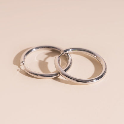 Titanium Jumbo Chunky Rounded Huggie Hoop Earrings