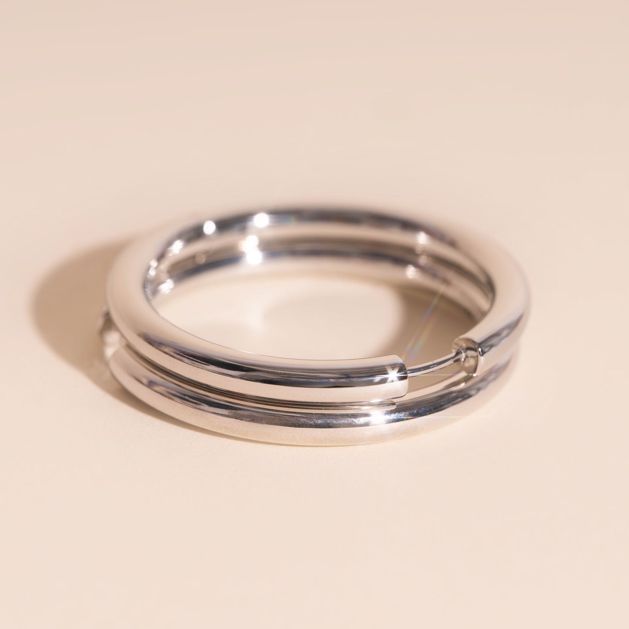 Titanium Jumbo Chunky Rounded Huggie Hoop Earrings