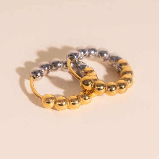 Ball Chunky Huggie Hoop Earrings
