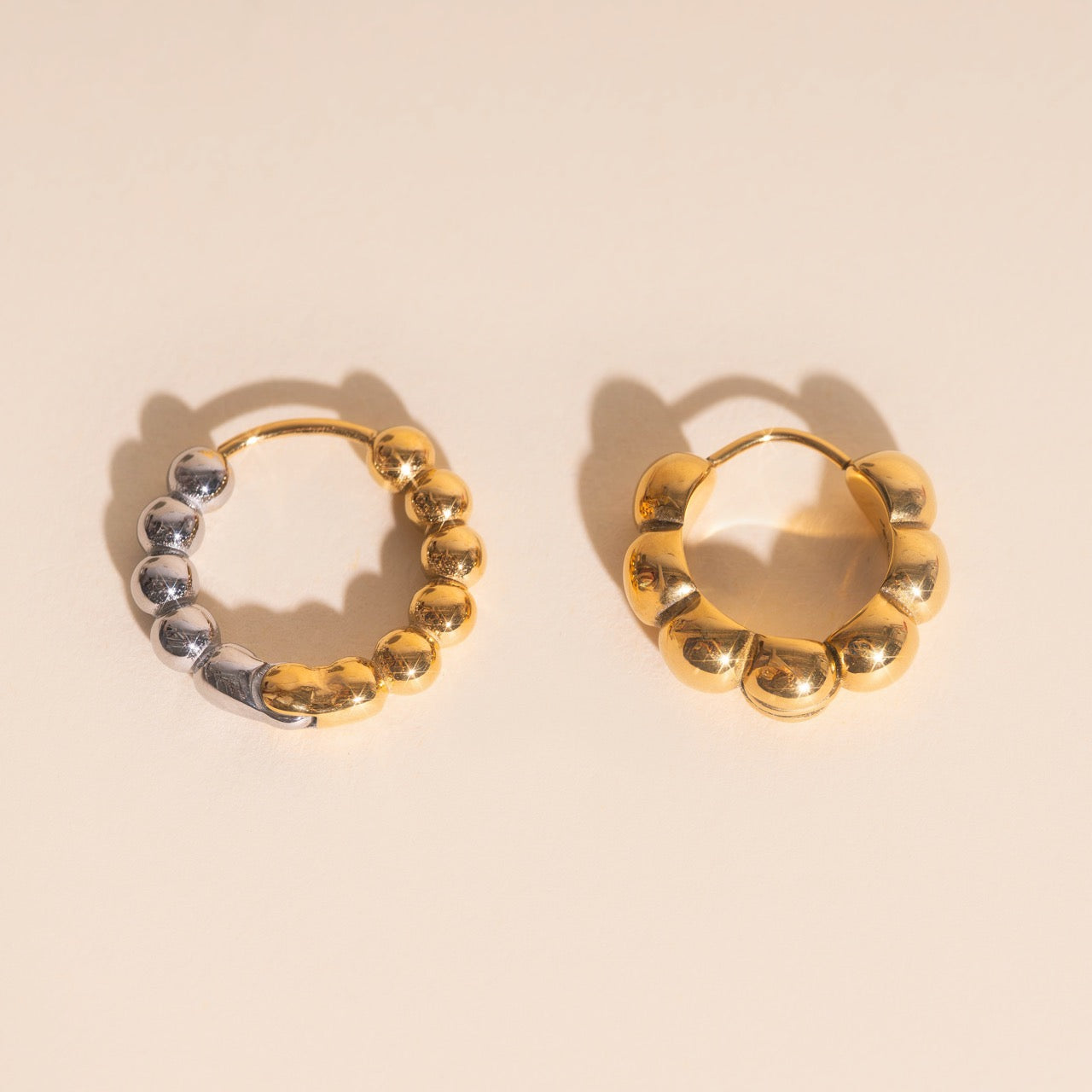 Ball Chunky Huggie Hoop Earrings