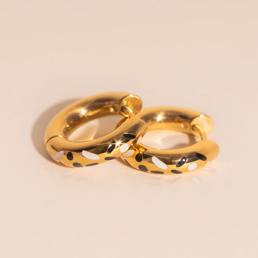 Inkdrop Chunky Rounded Huggie Hoop Earrings
