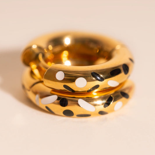 Inkdrop Chunky Rounded Huggie Hoop Earrings