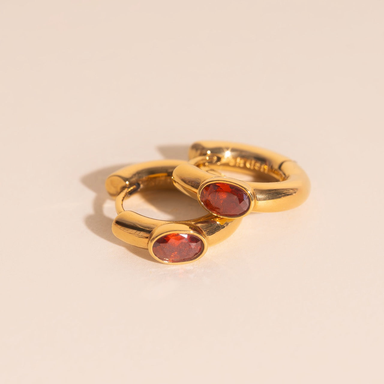 Ruby Chunky Rounded Huggie Hoop Earrings