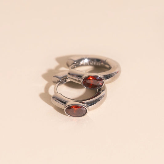 Ruby Chunky Rounded Huggie Hoop Earrings