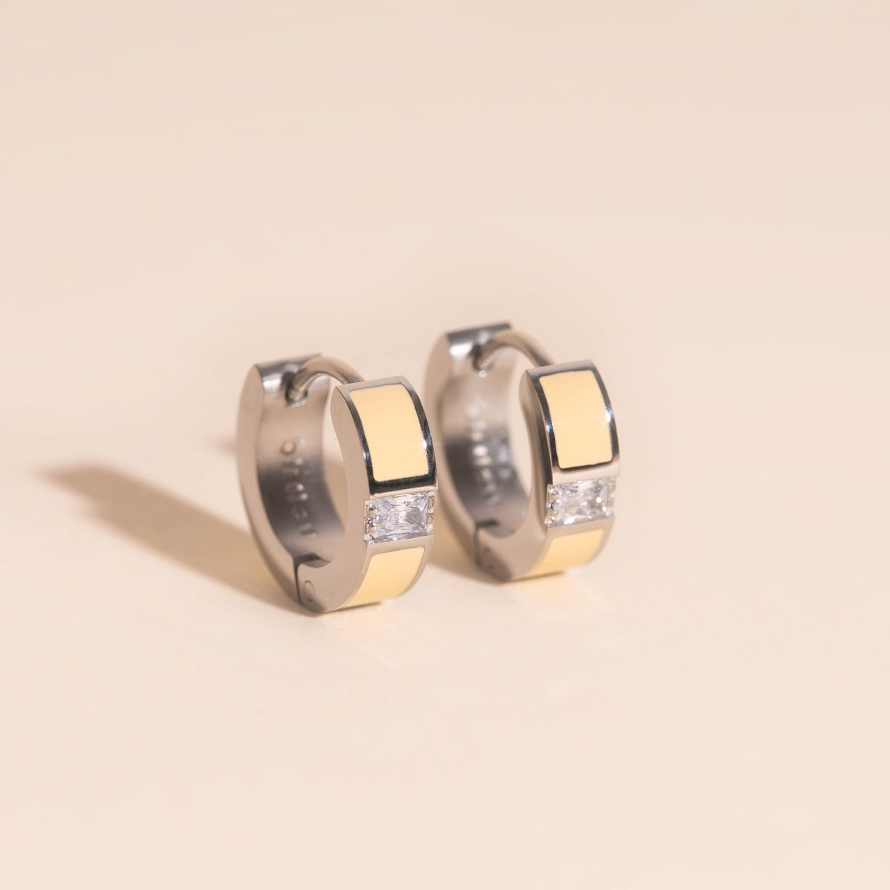 Milkshake Crystal Chunky Huggie Hoop Earrings