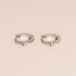 Single Stone Huggie Hoop Earrings