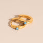 Single Stone Huggie Hoop Earrings