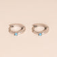 Single Stone Huggie Hoop Earrings