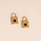 Black Stone Chunky Huggie Hoop Charms
