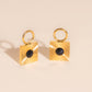 Black Stone Chunky Huggie Hoop Charms