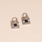 Black Stone Chunky Huggie Hoop Charms