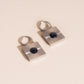 Black Stone Chunky Huggie Hoop Charms