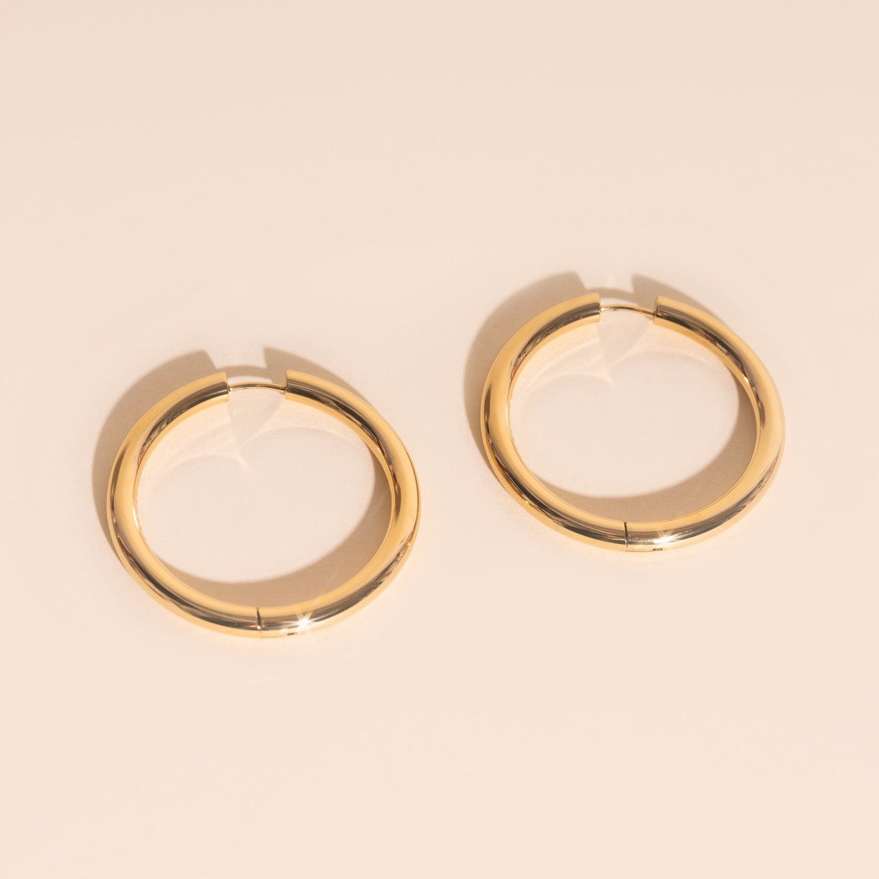 Titanium Jumbo Chunky Rounded Huggie Hoop Earrings