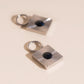 Black Stone Chunky Huggie Hoop Charms