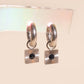 Black Stone Chunky Huggie Hoop Charms