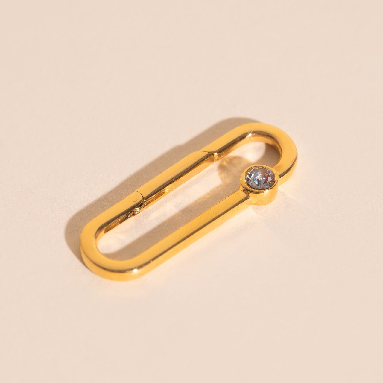 Crystal Rectangle Necklace Charm Clasp (30mm)