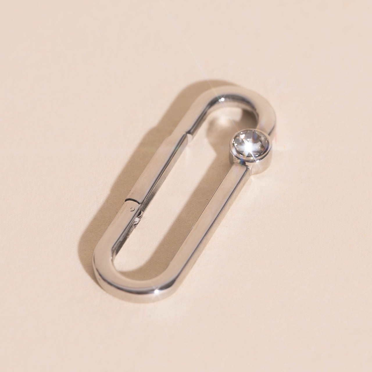 Crystal Rectangle Necklace Charm Clasp (30mm)