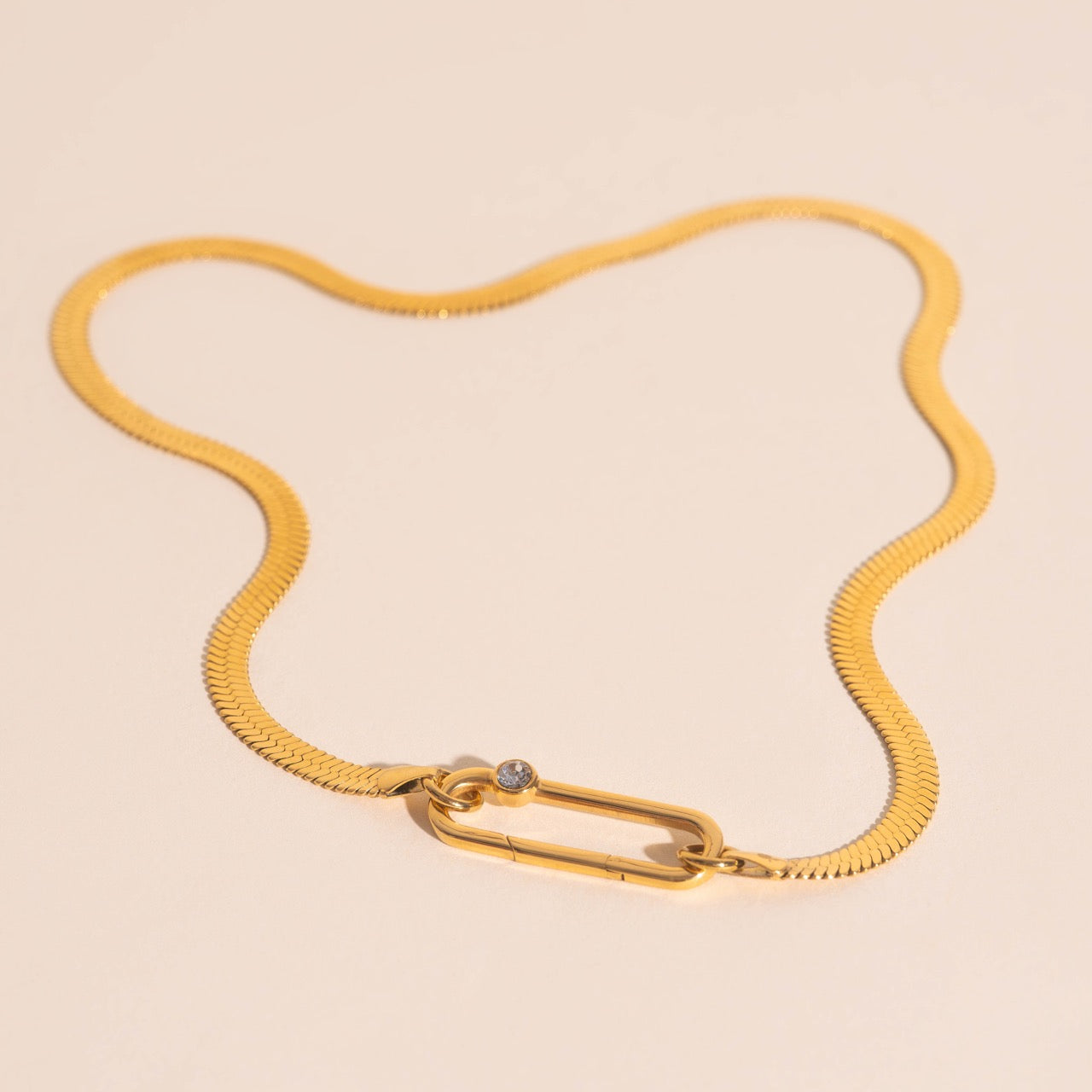 Crystal Rectangle Necklace Charm Clasp (30mm)