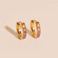 Color Gem Huggie Hoop Earrings