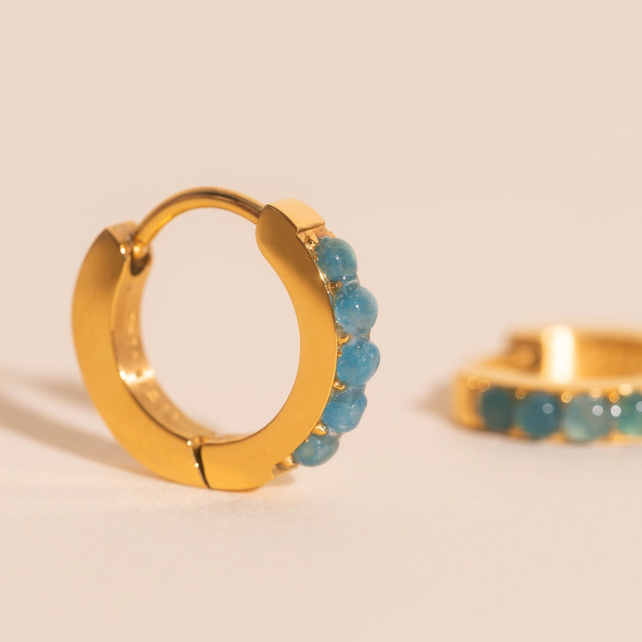 Color Gem Huggie Hoop Earrings