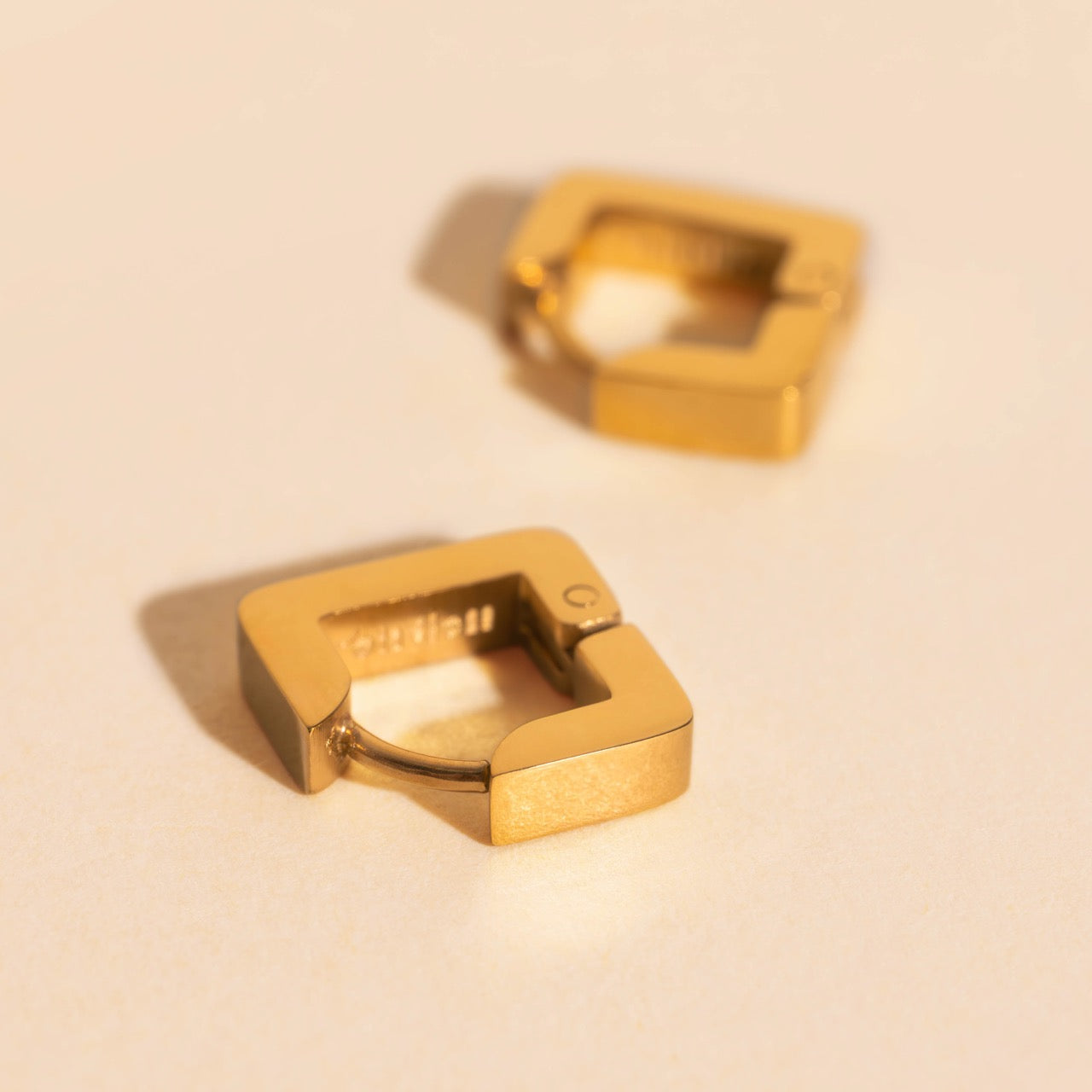 Diamond Chunky Huggie Hoop Earrings