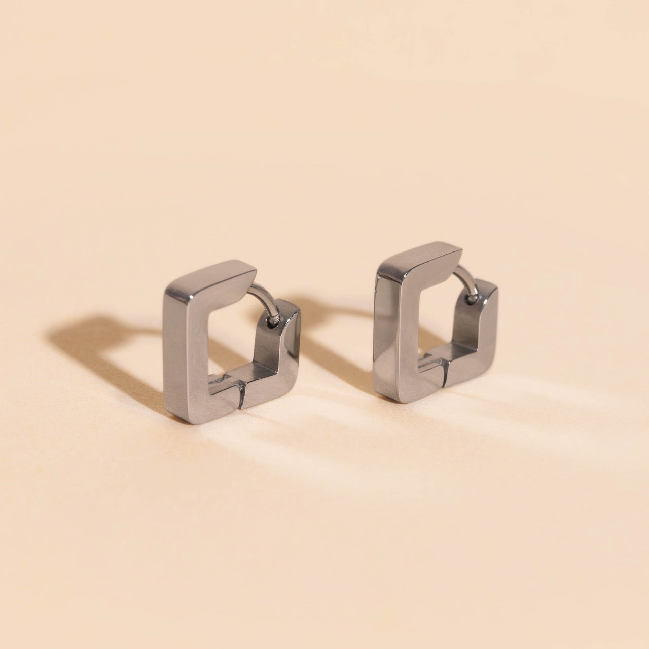 Diamond Chunky Huggie Hoop Earrings