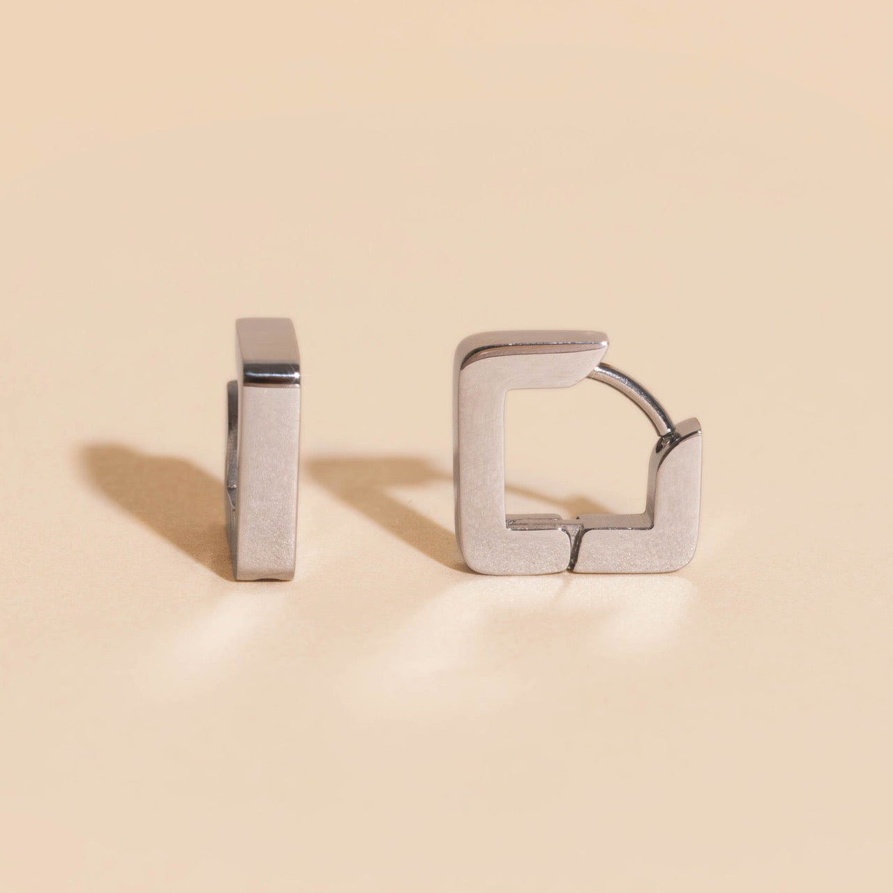 Diamond Chunky Huggie Hoop Earrings