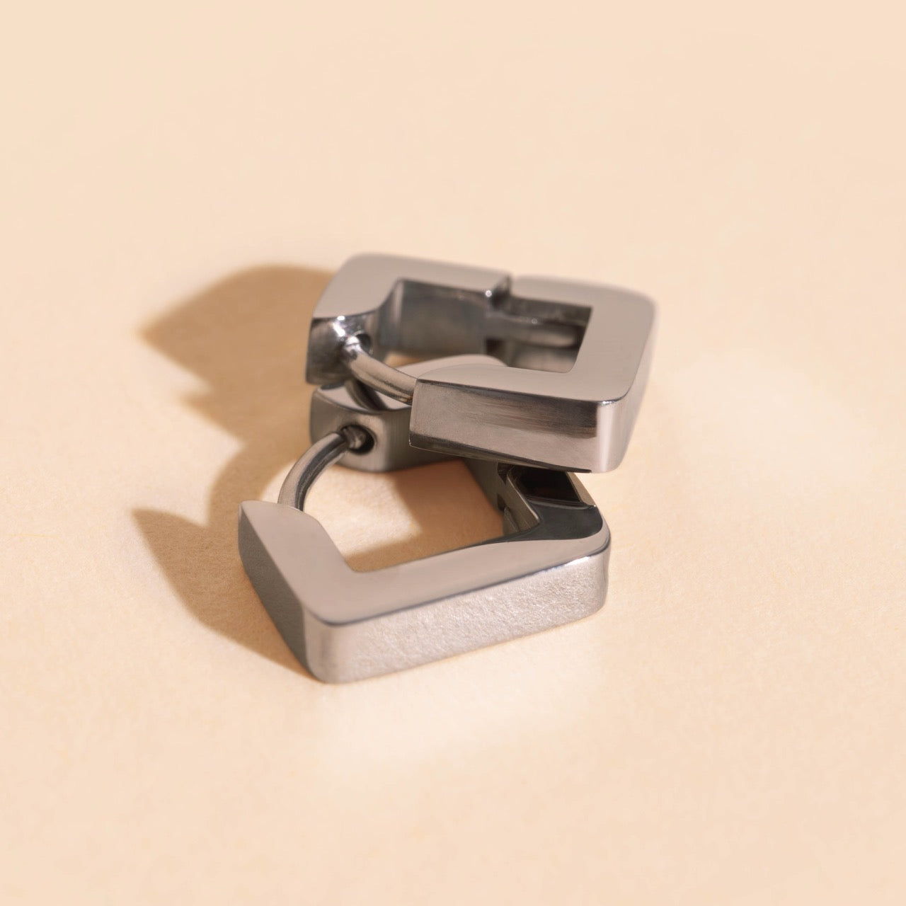 Diamond Chunky Huggie Hoop Earrings