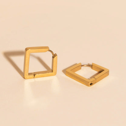 Diamond Chunky Huggie Hoop Earrings