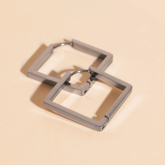 Diamond Chunky Huggie Hoop Earrings