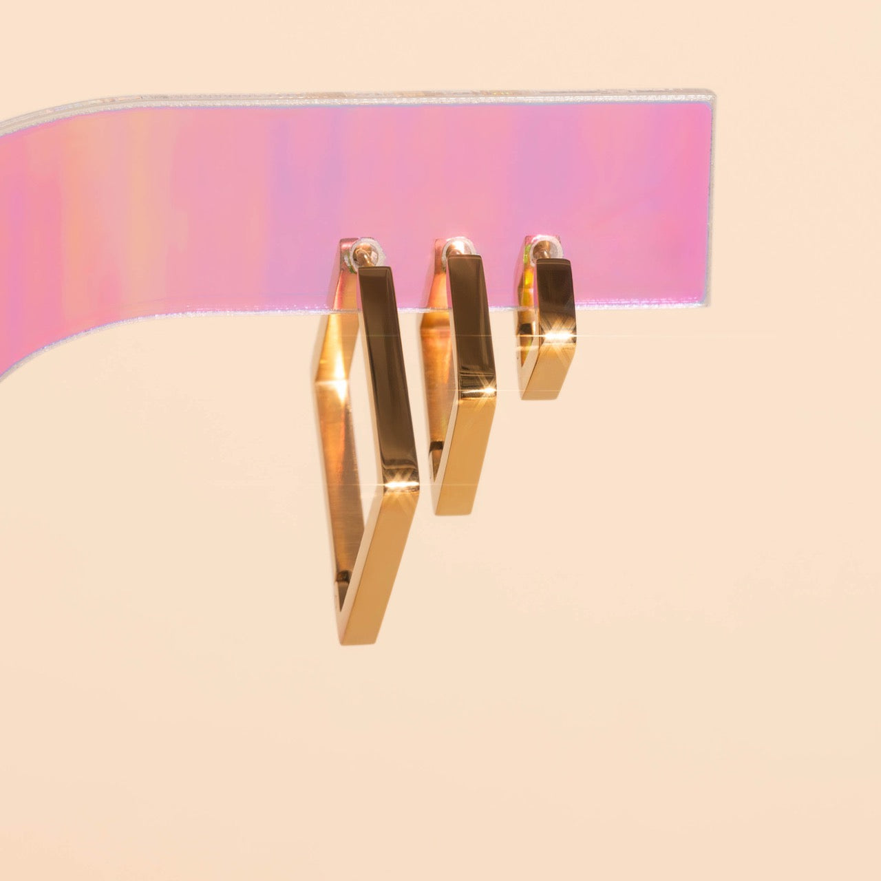 Diamond Chunky Huggie Hoop Earrings