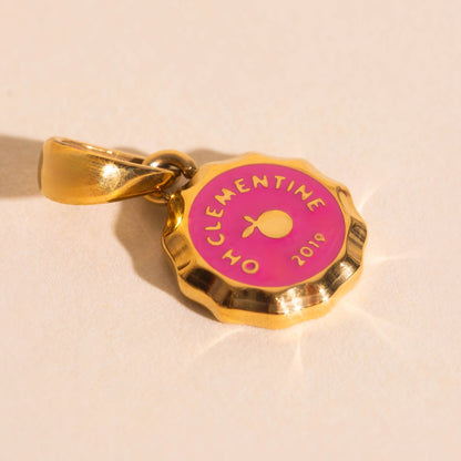 Mini Oh Clem Bottle Cap Necklace Charm