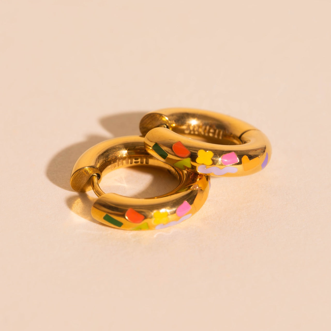 Shapes Chunky Rounded Huggie Hoop Earrings