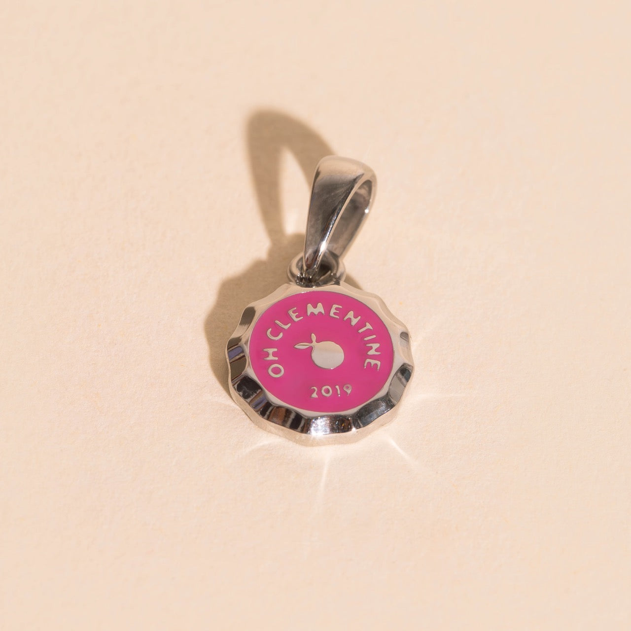 Mini Oh Clem Bottle Cap Necklace Charm