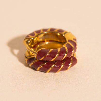 Color Chunky Rounded Huggie Hoop Earrings