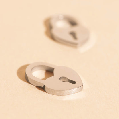 Heart Locket Chunky Huggie Hoop Charms