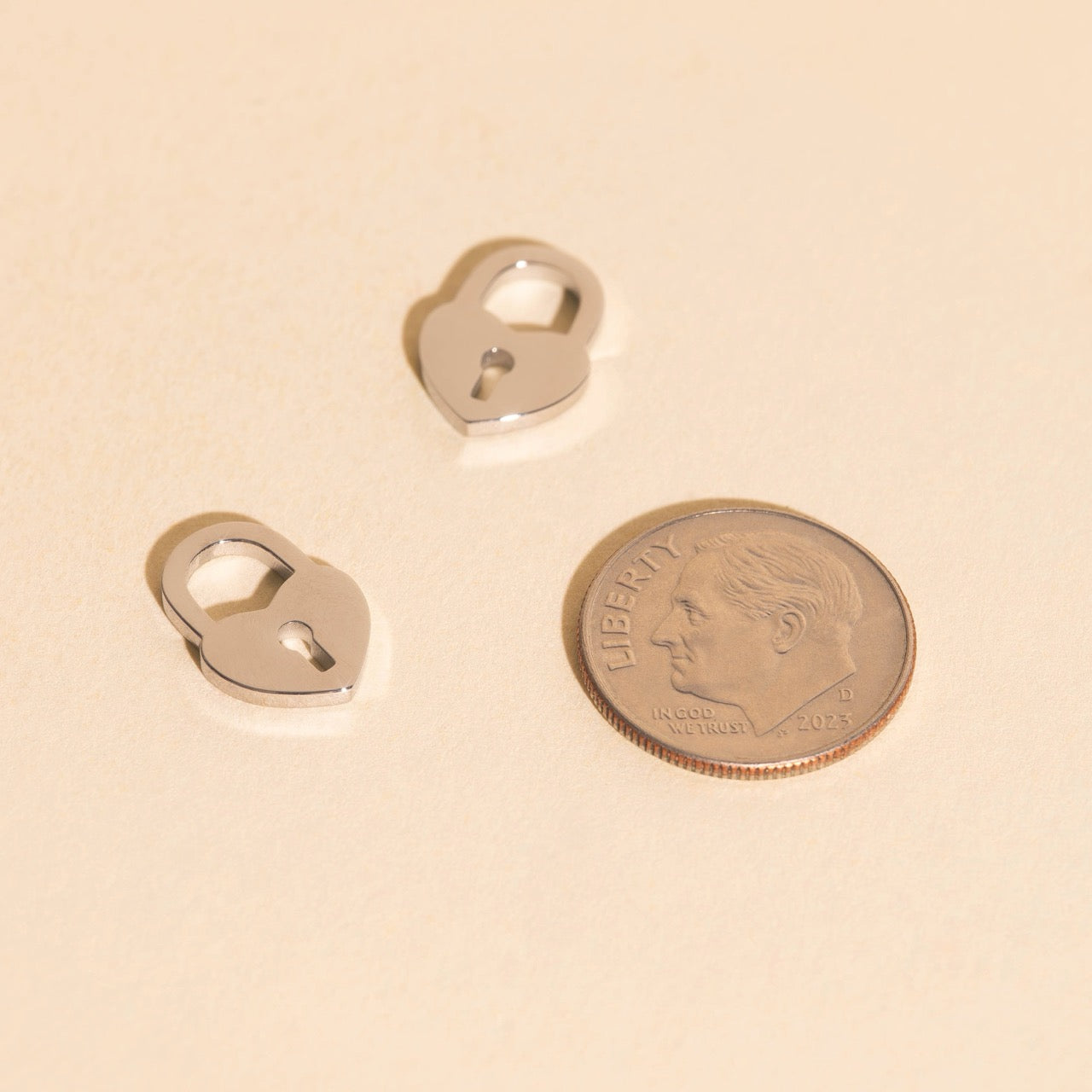 Heart Locket Chunky Huggie Hoop Charms