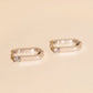 Single Crystal Oblong Huggie Hoop Earrings